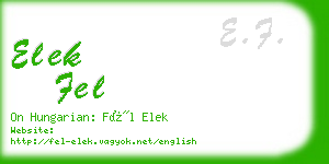 elek fel business card